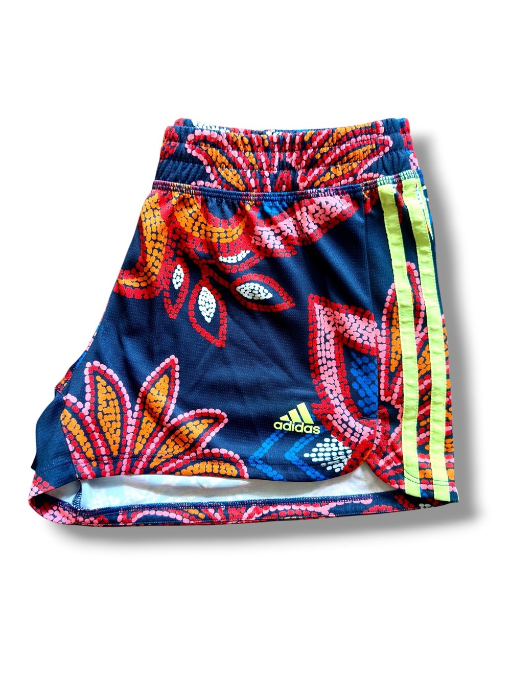 Women's Adidas Farm Rio Pacer 3-Stripes Knit Shorts in a blue floral print - Picture 16 of 16